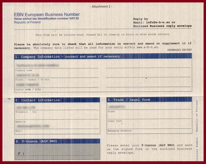 EBN:n lähettämän kirjeen toinen puoli.