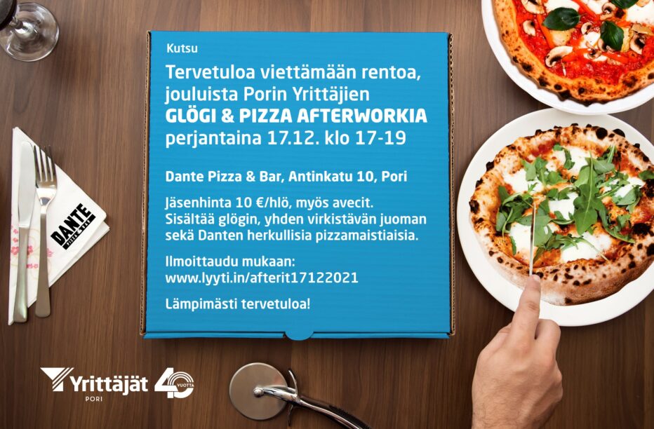 Porin Yrittäjät glögi ja pizzaafterit