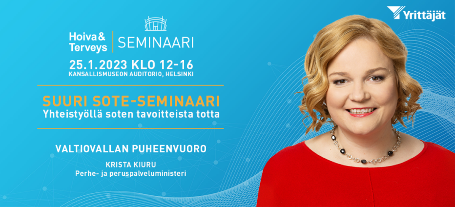 Banneri Suuri Sote-seminaari Krista Kiuru