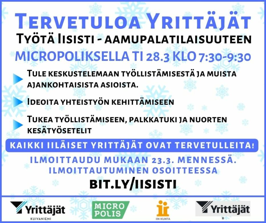 Kutsu Työtä Iisisti -aamupalatilaisuuteen