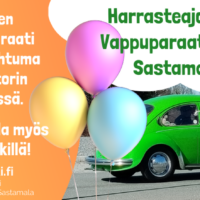 Harrasteajoneuvojen suuri vappuparaati Sastamalassa vapunpäivänä
