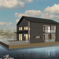 Alun perin Loviisan Kuningattarenrannan varteen piti rakentua yhdeksän kelluvaa taloa.